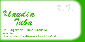 klaudia tuba business card